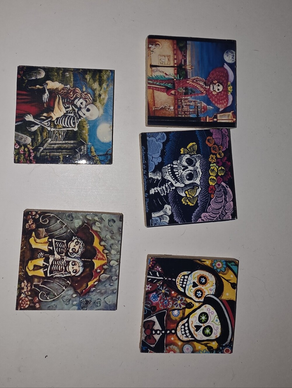 Day of the Dead Skull Wall Tile Set - Multicolor Decorative Tiles